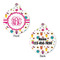 Girly Monsters Round Pet Tag - Front & Back