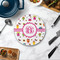 Girly Monsters Round Stone Trivet - In Context View