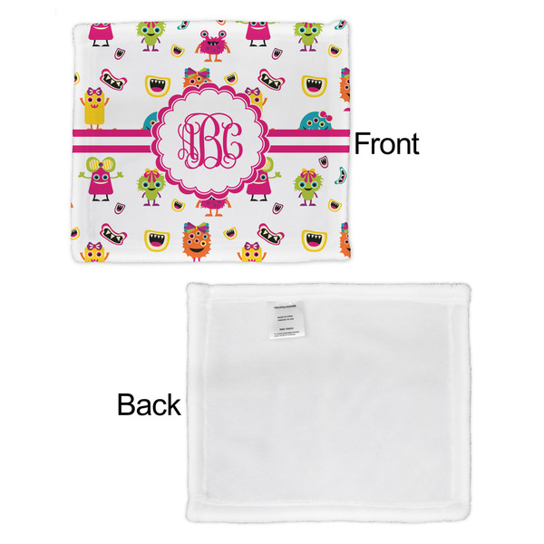 Girly Monsters Security Blanket - Front & White Back View