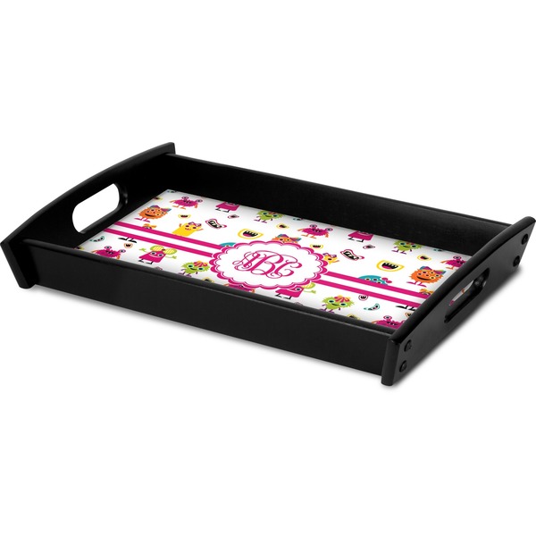 Girly Monsters Serving Tray Black - Corner