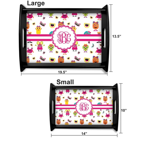 Girly Monsters Serving Tray Black Sizes