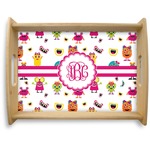 Girly Monsters Natural Wooden Tray - Large (Personalized)