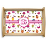 Girly Monsters Natural Wooden Tray - Small (Personalized)