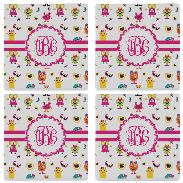 Girly Monsters Set of 4 Sandstone Coasters - See All 4 View