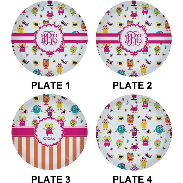Girly Monsters Set of Lunch / Dinner Plates (Approval)