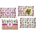 Girly Monsters Set of 4 Glass Rectangular Lunch / Dinner Plate (Personalized)