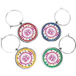 Girly Monsters Wine Charms (Set of 4) (Personalized)