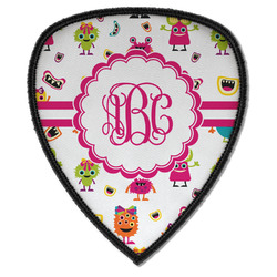 Girly Monsters Iron on Shield Patch A w/ Monogram