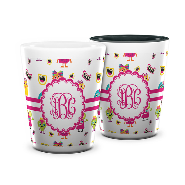 Custom Girly Monsters Ceramic Shot Glass - 1.5 oz (Personalized)