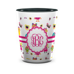 Girly Monsters Ceramic Shot Glass - 1.5 oz - Two Tone - Set of 4 (Personalized)