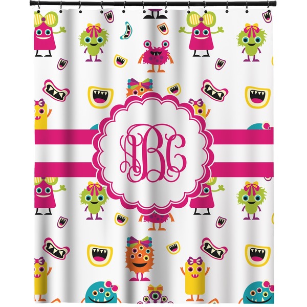 Custom Girly Monsters Extra Long Shower Curtain - 70"x84" (Personalized)