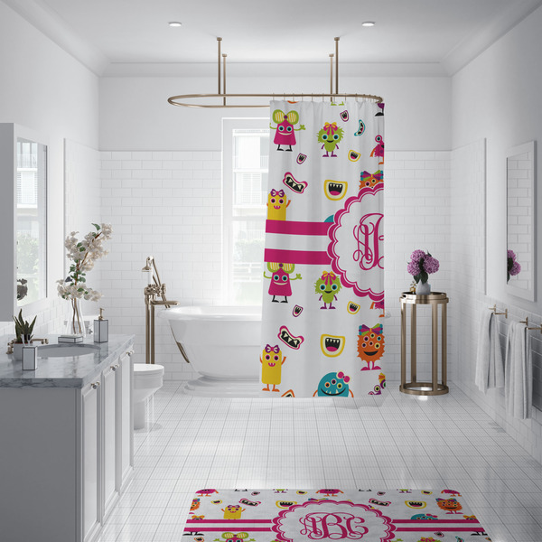 Girly Monsters Shower Curtain - Custom Size