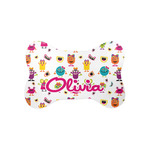Girly Monsters Bone Shaped Dog Food Mat (Small) (Personalized)