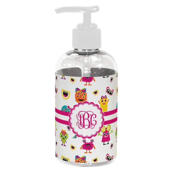 Custom Girly Monsters Plastic Soap / Lotion Dispenser (8 oz - Small - White) (Personalized)