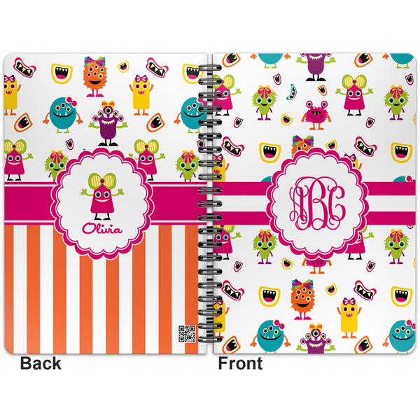 Girly Monsters Spiral Journal 7 x 10 - Apvl