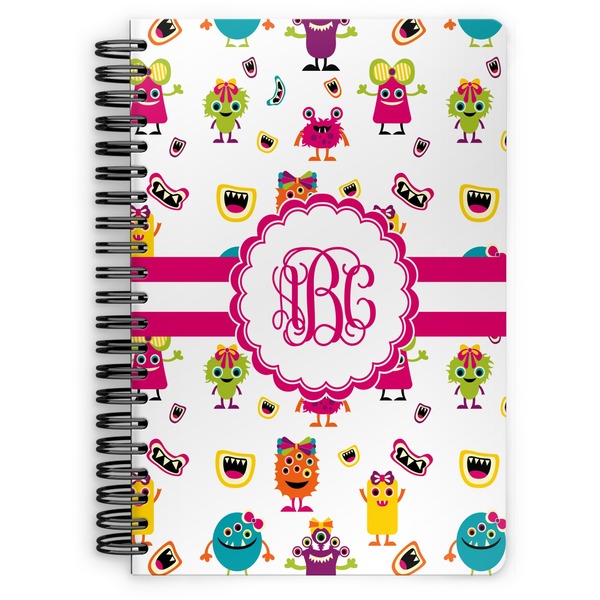 Custom Girly Monsters Spiral Notebook (Personalized)
