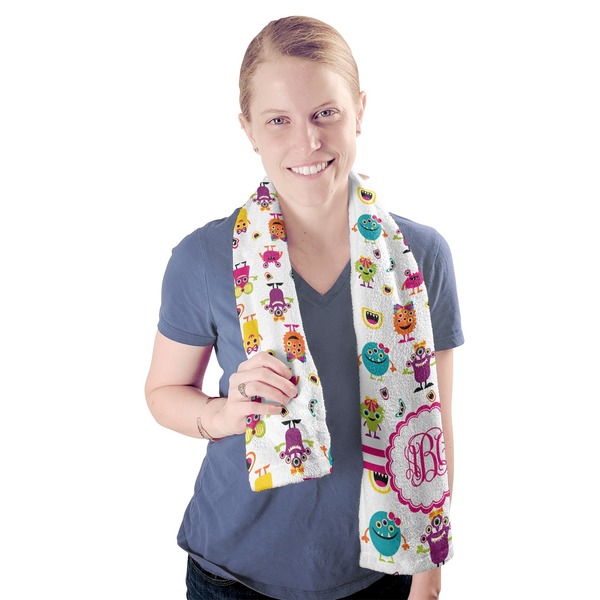 Girly Monsters Sport Towel - Exercise use - Model