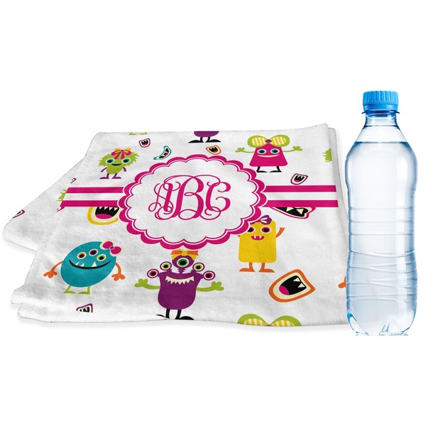 Custom Girly Monsters Sports & Fitness Towel (Personalized)