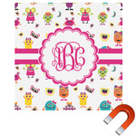 Girly Monsters Square Car Magnet - 10" (Personalized)