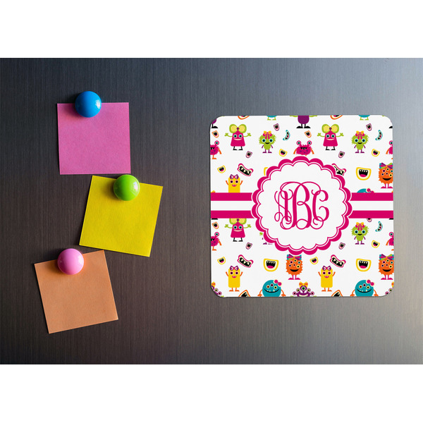 Girly Monsters Square Fridge Magnet - LIFESTYLE