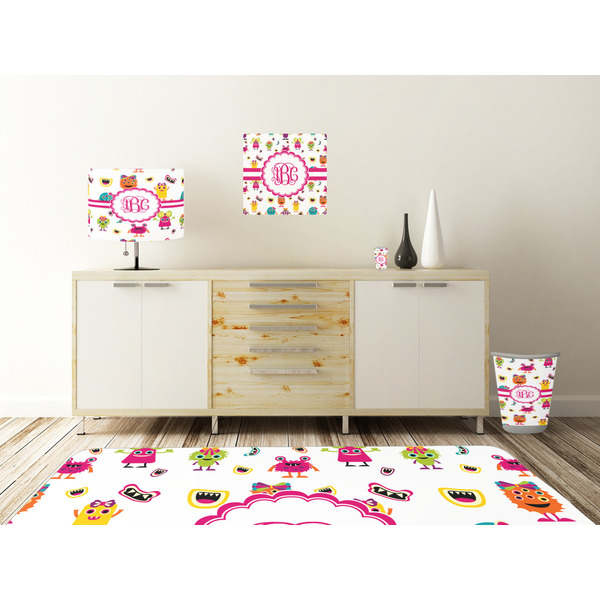Girly Monsters Square Wall Decal Wooden Desk