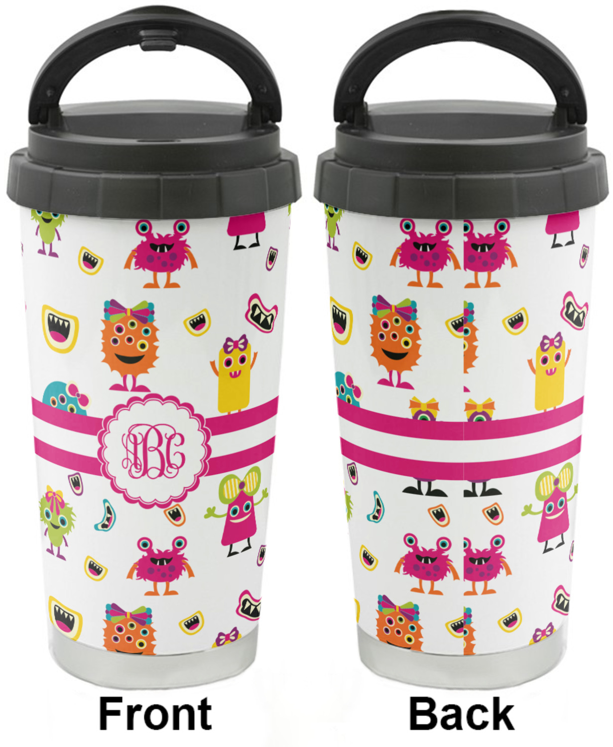 Girly Monsters Stainless Steel Travel Mug (Personalized) YouCustomizeIt