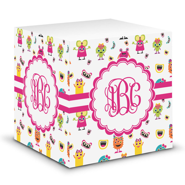 Custom Girly Monsters Sticky Note Cube (Personalized)
