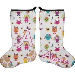 Girly Monsters Holiday Stocking - Double-Sided - Neoprene (Personalized)