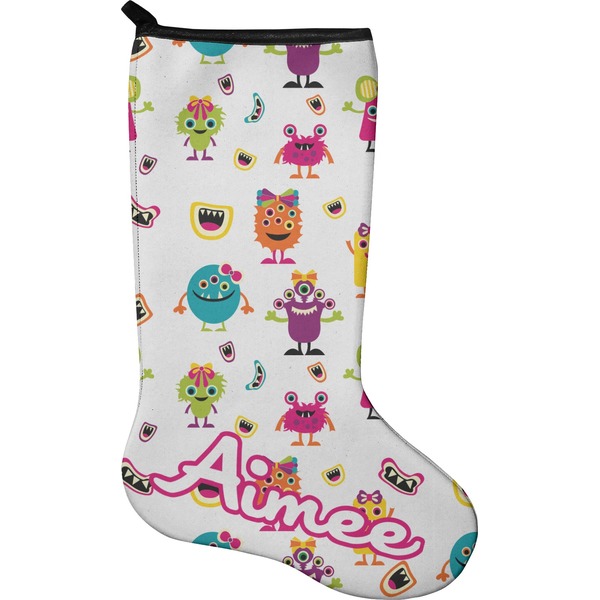 Custom Girly Monsters Holiday Stocking - Neoprene (Personalized)