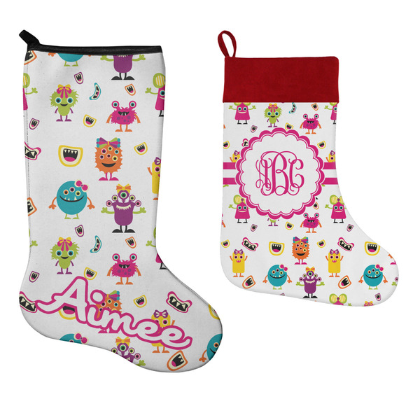 Girly Monsters Stockings - Side by Side compare