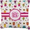 Girly Monsters Faux-Linen Throw Pillow (Personalized)