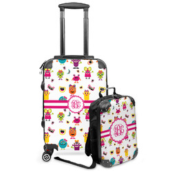 Girly Monsters Kids 2-Piece Luggage Set - Suitcase & Backpack (Personalized)