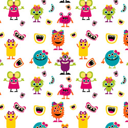Girly Monsters Fabric by the Yard - Spun Polyester Poplin