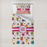Girly Monsters Toddler Bedding Set - With Pillowcase (Personalized)