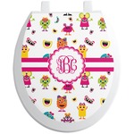 Girly Monsters Toilet Seat Decal (Personalized)