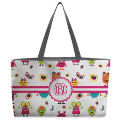 Girly Monsters Beach Totes Bag - w/ Black Handles (Personalized)