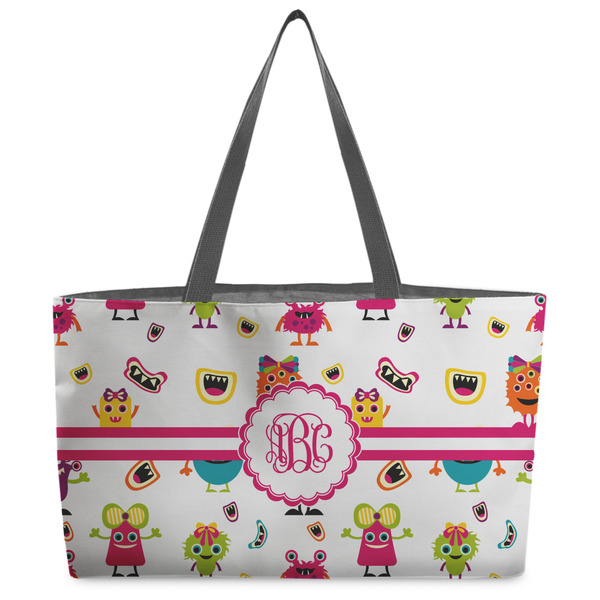 Custom Girly Monsters Beach Totes Bag - w/ Black Handles (Personalized)