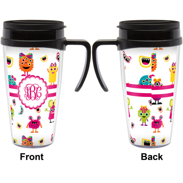Girly Monsters Travel Mug with Black Handle - Approval