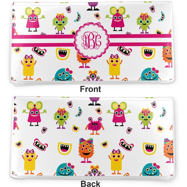 Girly Monsters Vinyl Check Book Cover - Front and Back