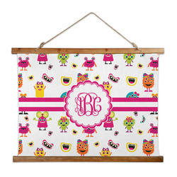 Girly Monsters Wall Hanging Tapestry - Wide (Personalized)
