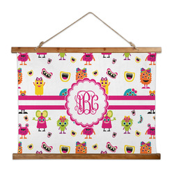 Girly Monsters Wall Hanging Tapestry - Wide (Personalized)