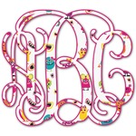 Girly Monsters Monogram Decal - Small (Personalized)