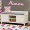 Girly Monsters Wall Name Decal Above Storage bench