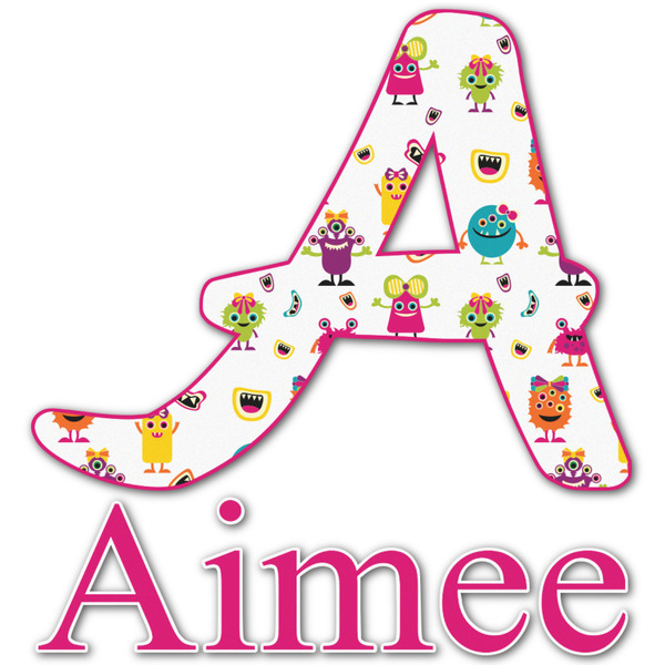 Custom Girly Monsters Name & Initial Decal - Up to 12"x12" (Personalized)