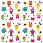 Girly Monsters Wallpaper & Surface Covering (Peel & Stick 24"x 24" Sample)