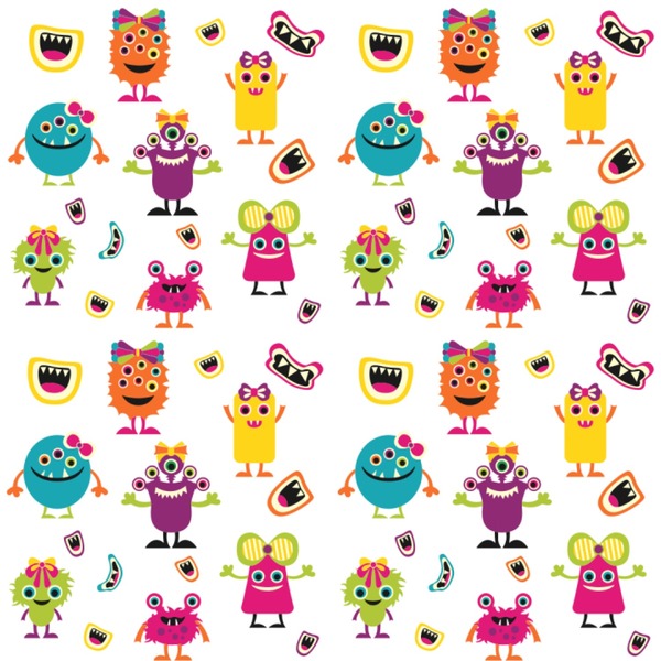 Custom Girly Monsters Wallpaper & Surface Covering (Peel & Stick 24"x 24" Sample)