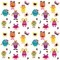 Girly Monsters Wallpaper Square