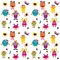 Girly Monsters Wallpaper & Surface Covering (Water Activated 24"x 24" Sample)