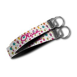Girly Monsters Wristlet Webbing Keychain Fob (Personalized)