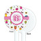 Girly Monsters White Plastic 5.5" Stir Stick - Single Sided - Round - Front & Back